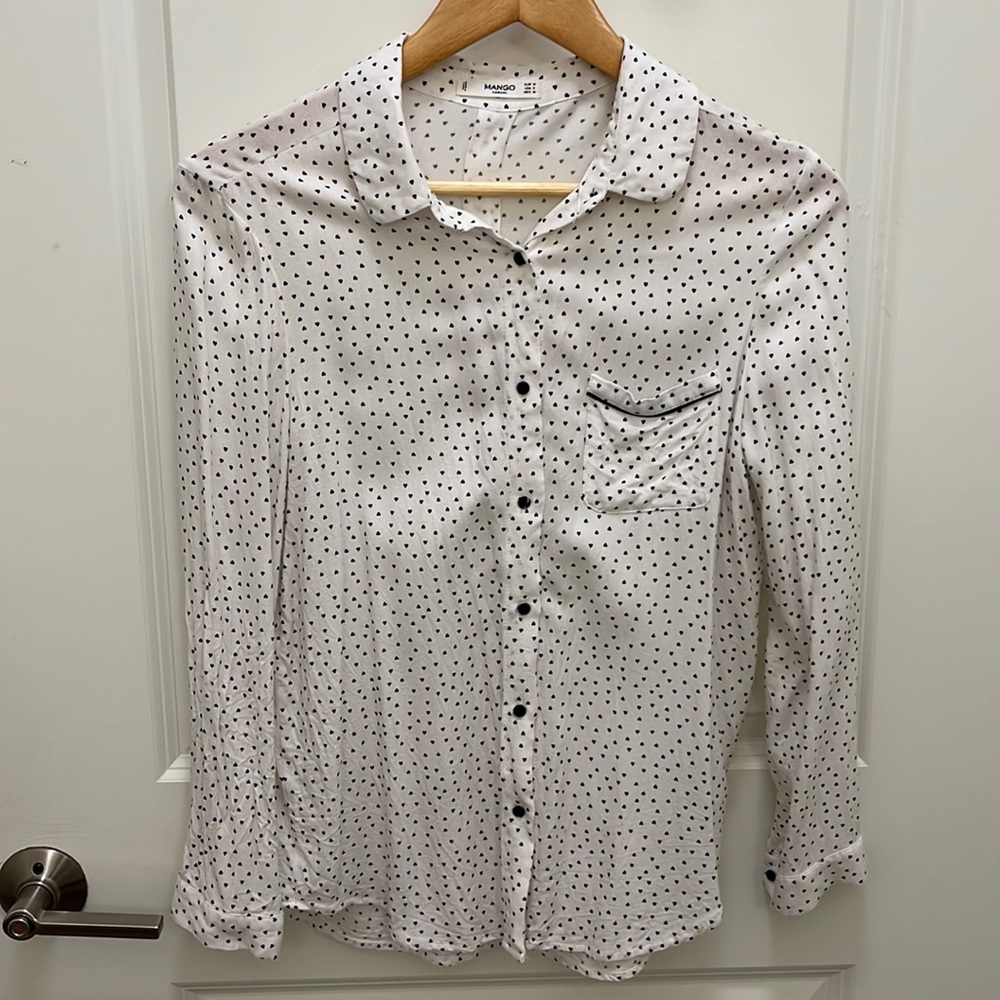 Mango Long Sleeve Shirt / with little heart details